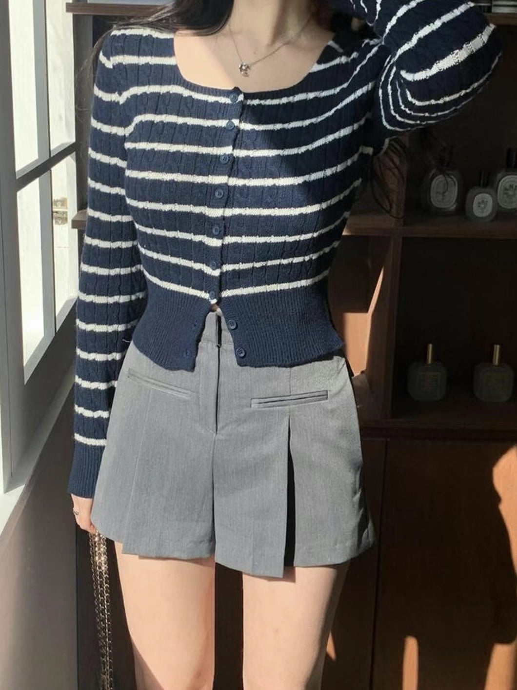 (KR) 高腰大百褶短褲|三色入