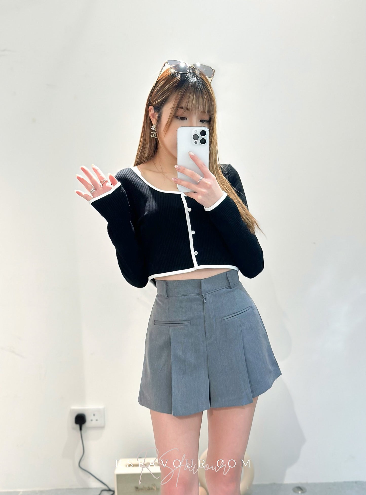 (KR) 高腰大百褶短褲|三色入