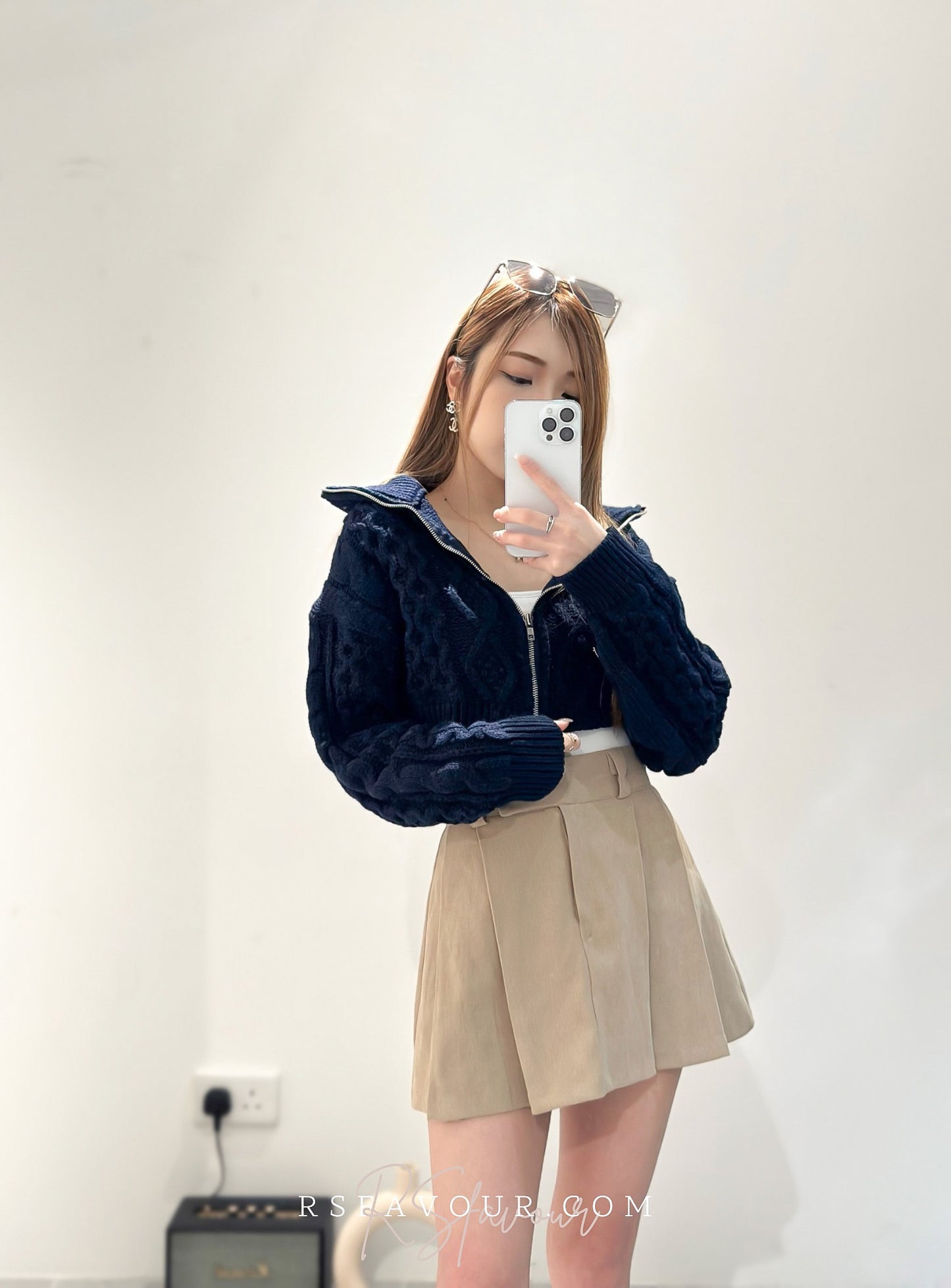 (KR) 麻花香氣上衣外套|鼠尾草藍