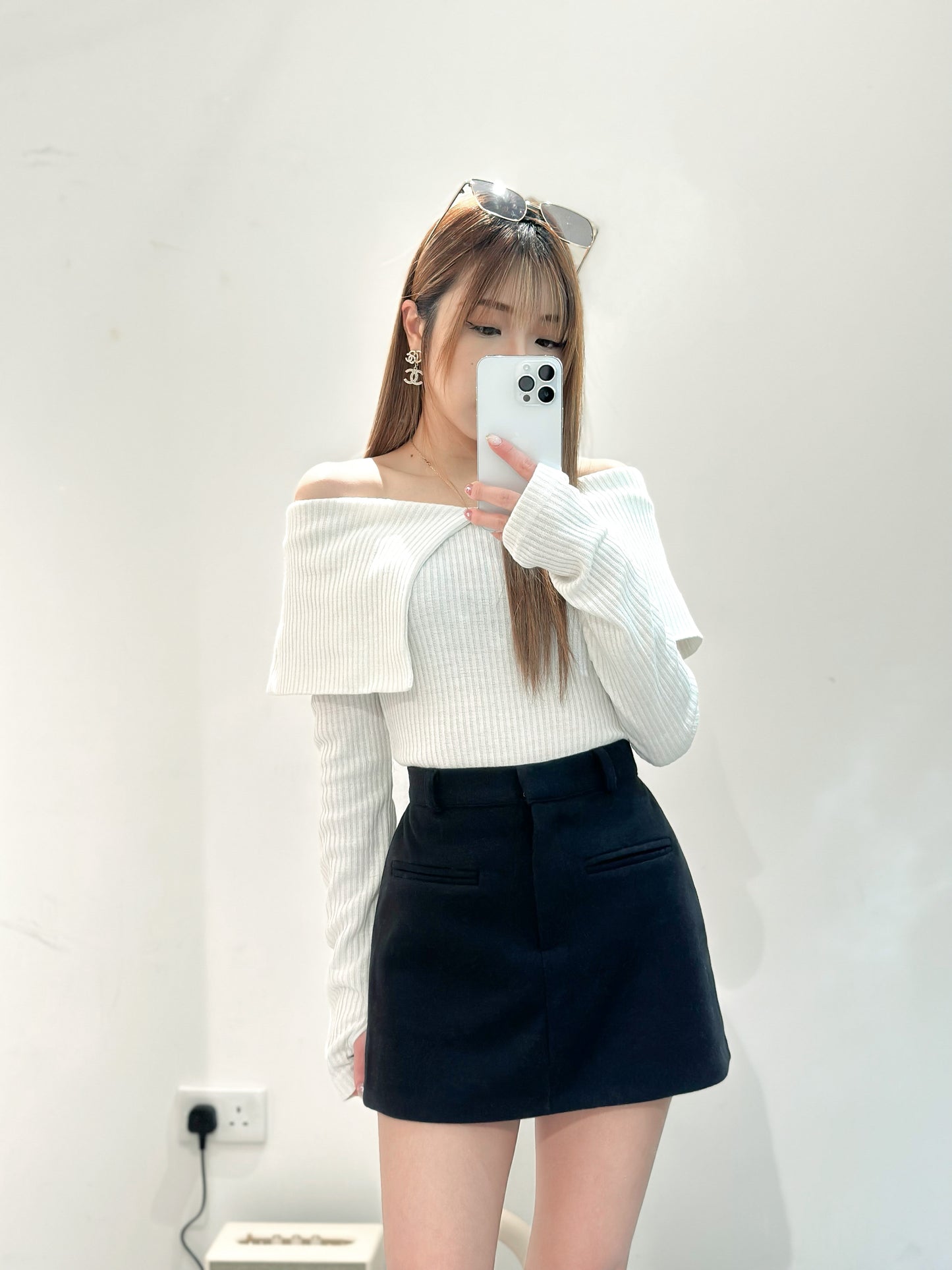 (KR) 反領綿質上衣|兩色入