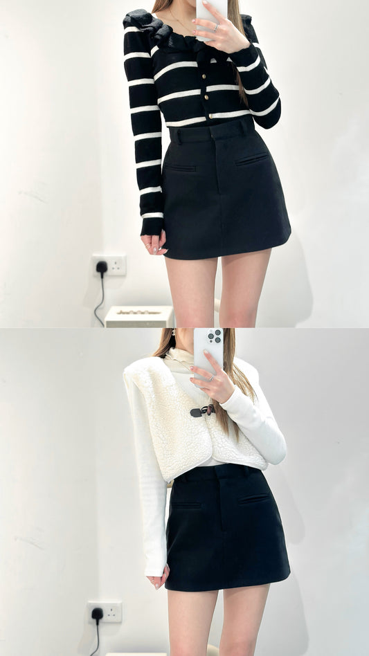 (KR) 高腰小短裙|高貴黑